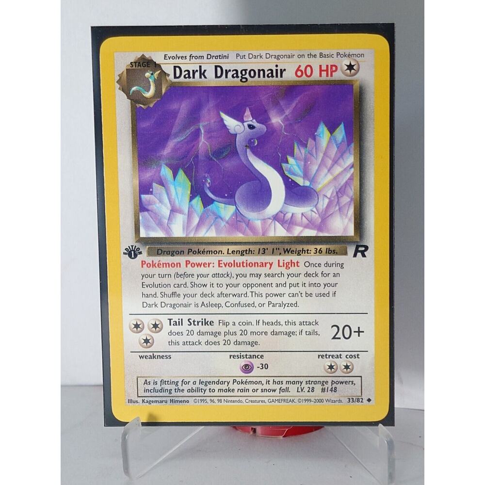 First Edition Dark Dragonair Team Rocket 33/82 Pokemon TCG 2000 NEAR MINT